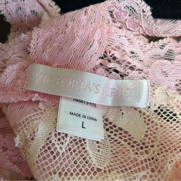 Victoria’s Secret vintage lace shirt nightgown in pink size large open back - Picture 4 of 12